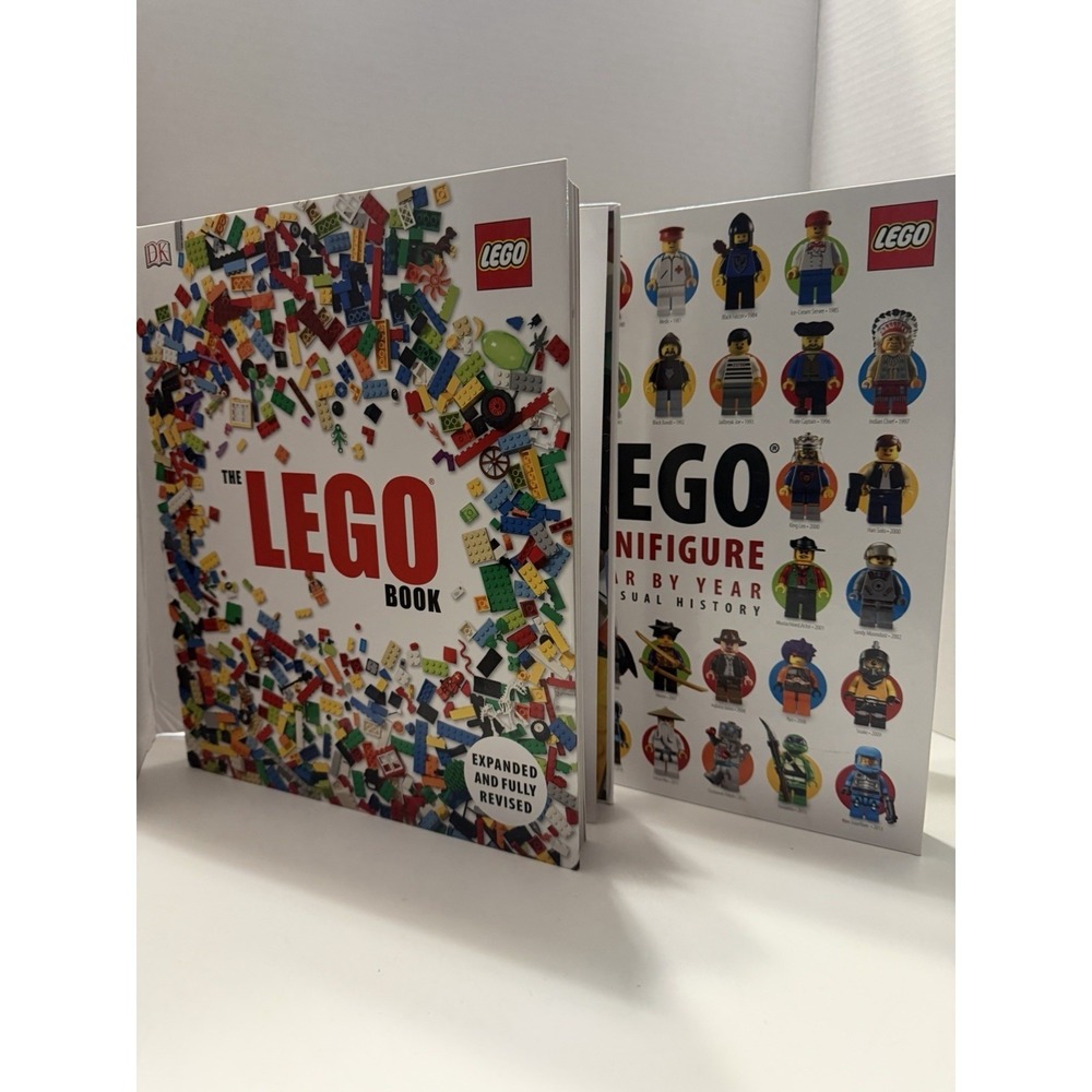 DK The LEGO Book & Minifigure Year by Year Visual History 2 Book Set Hardcover